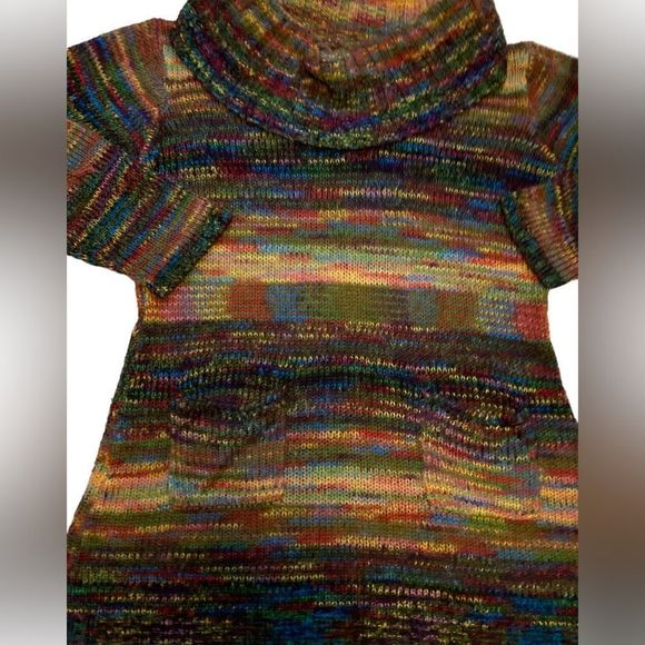 Multicolor knit cowl neck sweater 2X - Picture 2 of 4